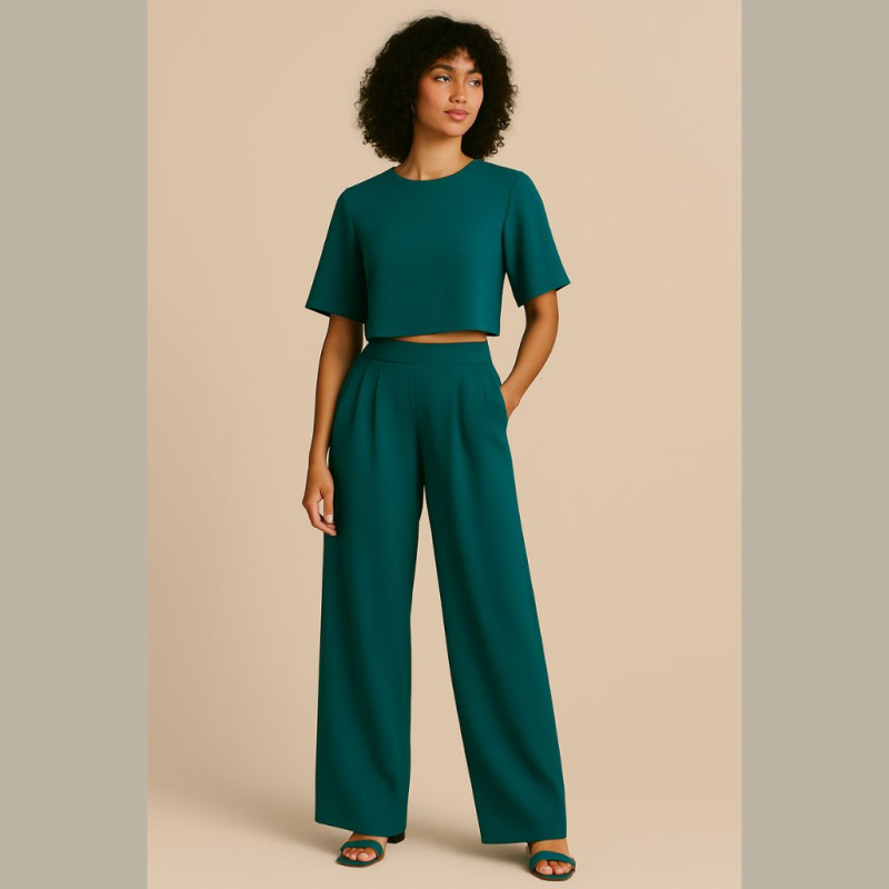 Georgette Crepe PAON Peacock